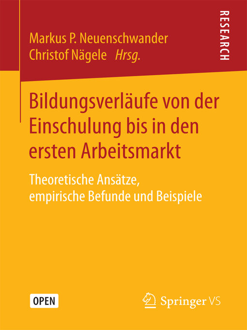 Title details for Bildungsverläufe von der Einschulung bis in den ersten Arbeitsmarkt by Markus P. Neuenschwander - Available